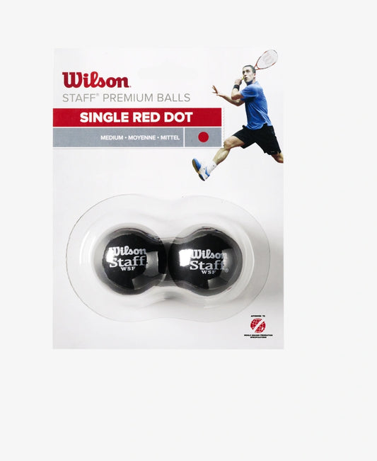 Wilson Staff Squash 2 Ball Red Dot - Squash Ball which is available for sale at GSM Sports