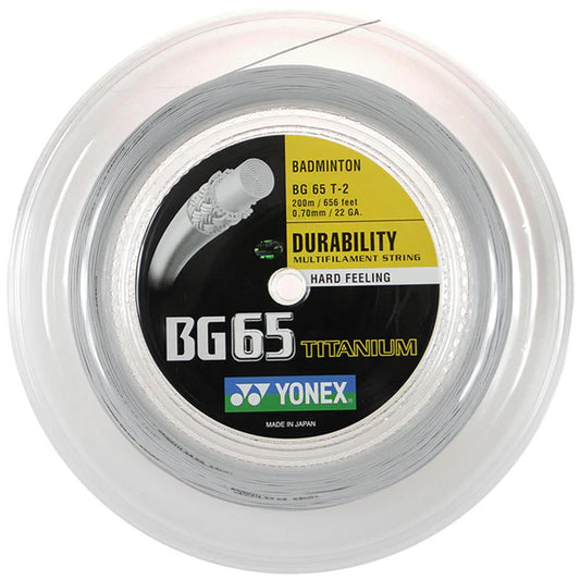 Yonex BG-65 Titanium (BG-65Ti) 200m Reel Badminton String which is available for sale at GSM Sports