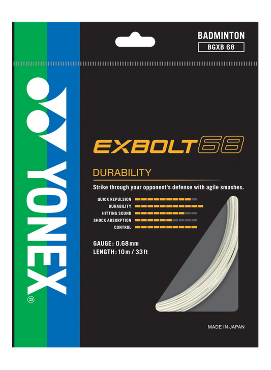 Yonex Exbolt 68 10m Badminton String which is available for sale at GSM Sports