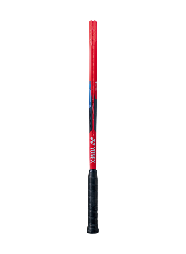 The Yonex VCORE 100 Tennis Racket in scarlet red colour which is available for sale at GSM Sports.