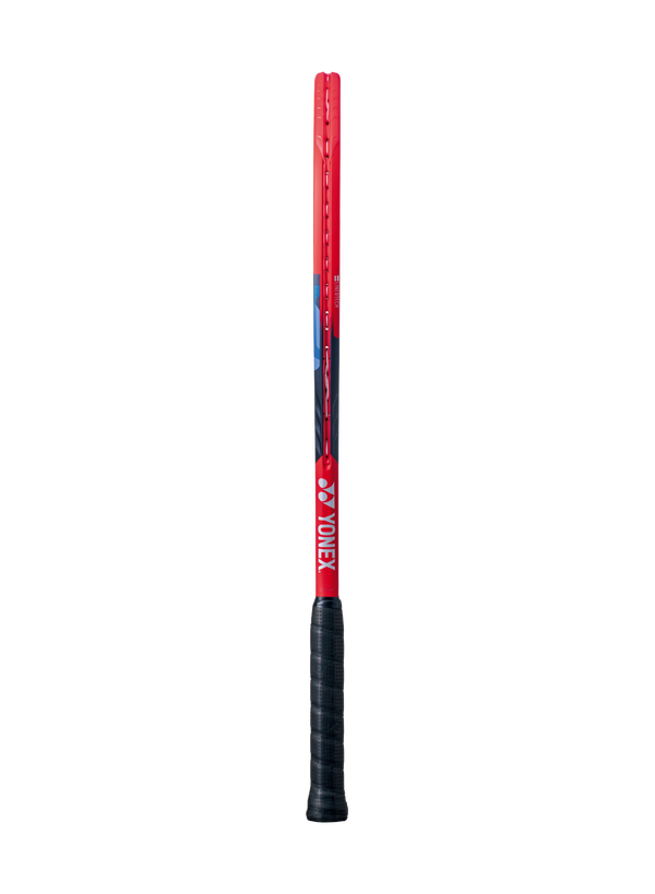 The Yonex VCORE 98 Tennis Racket in scarlet red which is available for sale at GSM Sports.