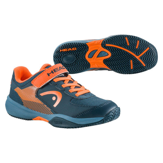 Head Sprint 3.0 Velcro Kids Tennis Shoe- Blue Stone/Orange  which is available for sale at GSM Sports