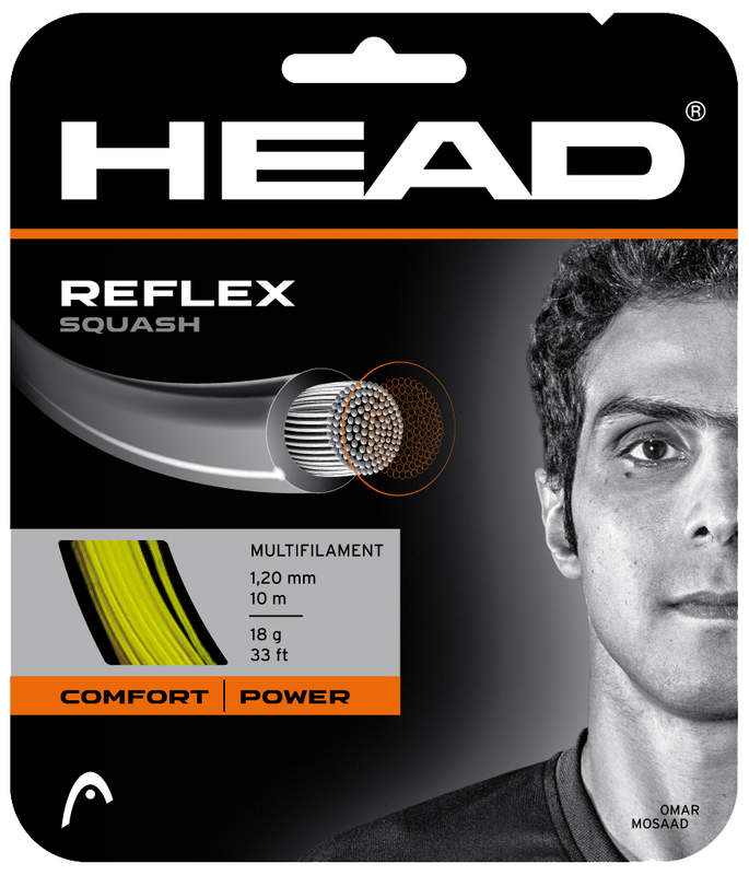 A set of Head Reflex Squash String for sale at GSM Sports in yellow