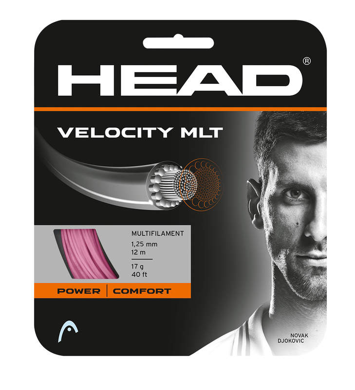 A set of Head Velocity MLT Tennis String for sale at GSM Sports in Pink