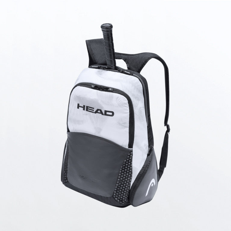 The Head Djokovic Backpack for sale at GSM Sports which has a tennis racket inside for illustrative purposes