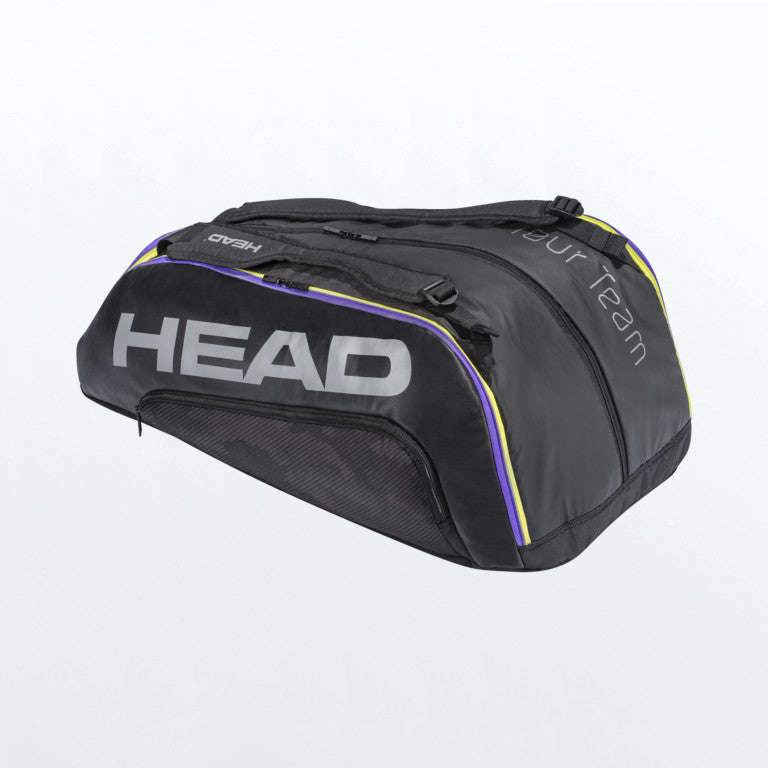 Head Tour Team Monstercombi Tennis Bag which holds 12 tennis rackets is for sale at GSM Sports in black
