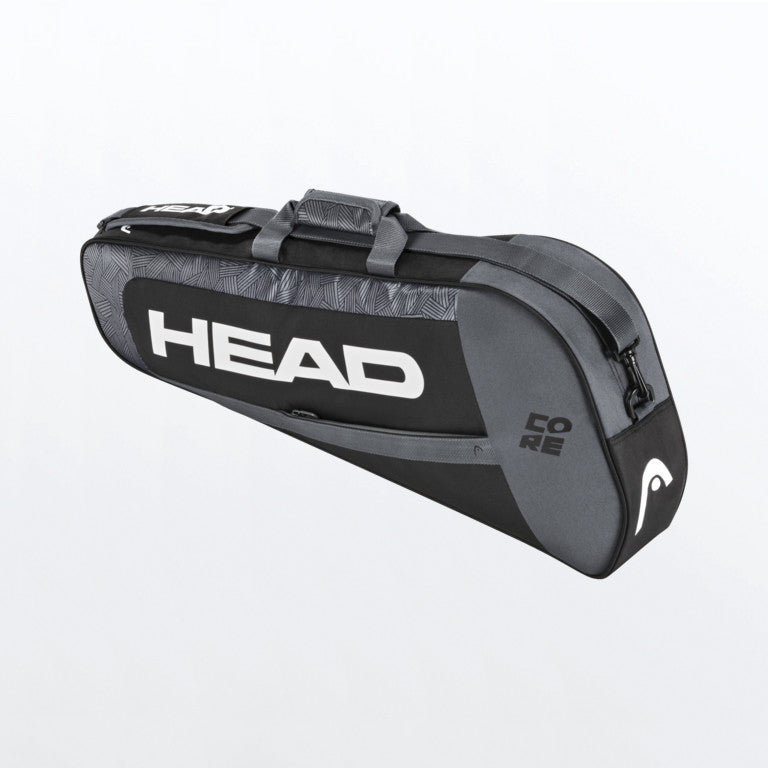 The Head Core Pro Tennis Bag which holds 3 Tennis Rackets for sale at GSM Sports in Black and White