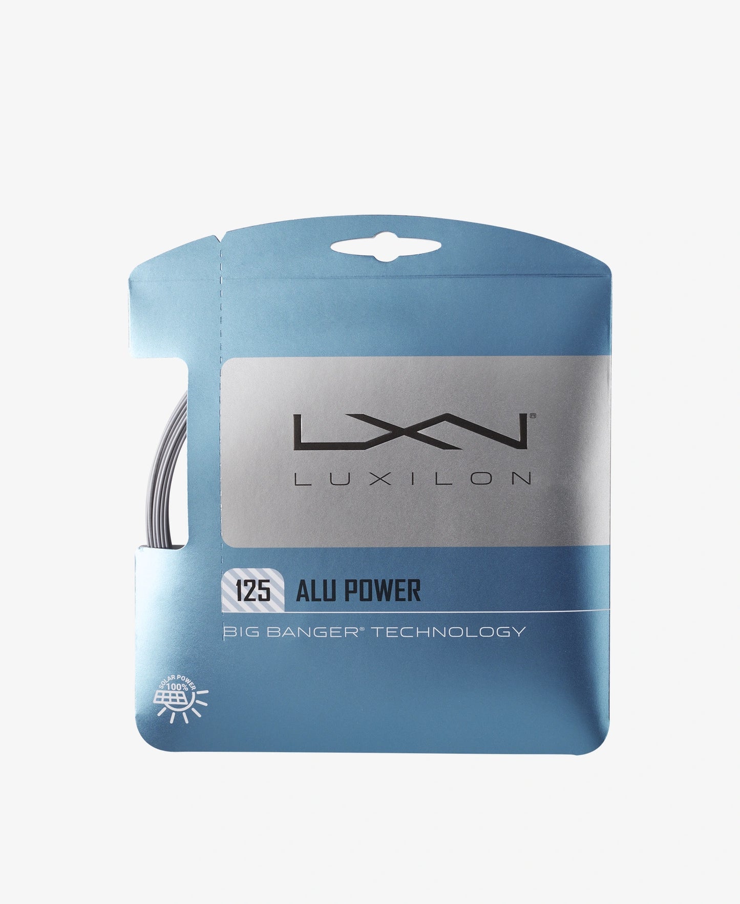 A set of Luxilon Alu Power 125 Tennis String in Silver colour available for sale at GSM Sports.