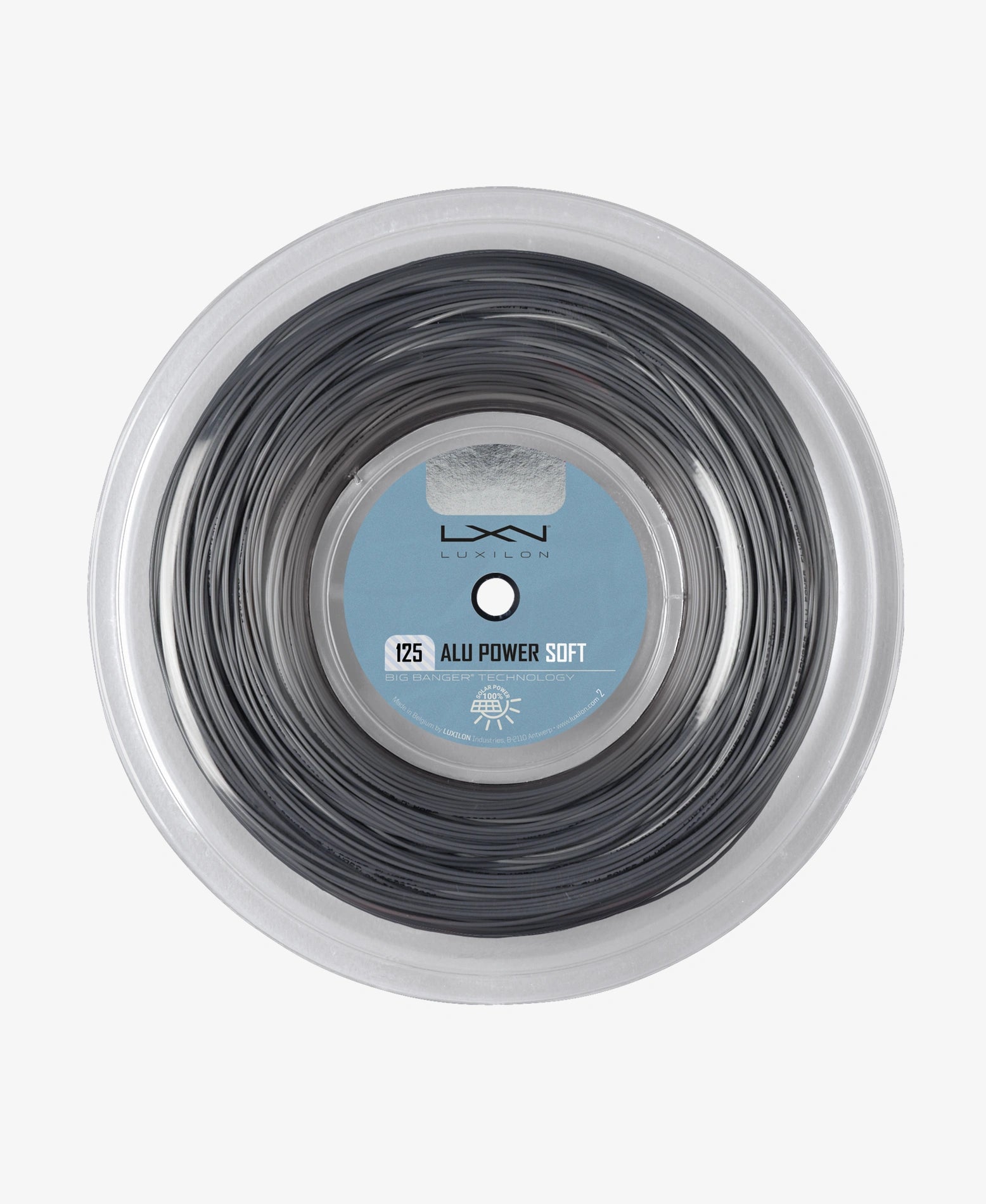 A 200m Reel of Luxilon All Power Soft 125 Tennis String available for sale at GSM Sports.   