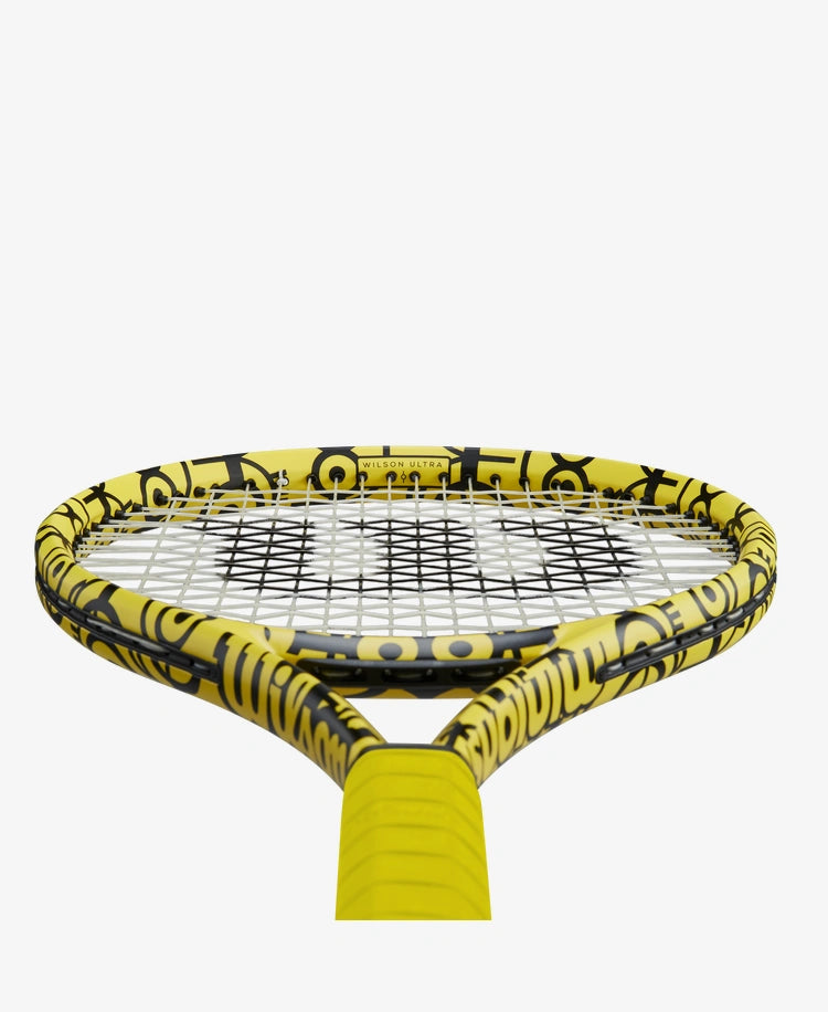 The Wilson Minions Ultra 100 Tennis Racket available for sale at GSM Sports.