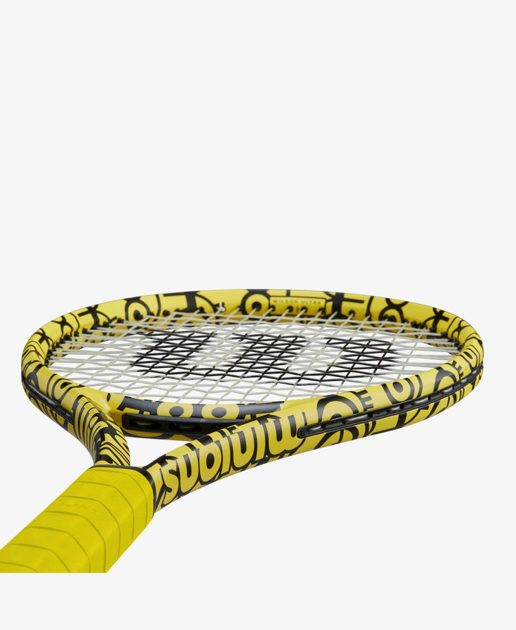 The Wilson Minions Ultra 100 Tennis Racket available for sale at GSM Sports.