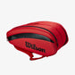 The Wilson Roger Federer DNA 12 Pack Racket Bag in Infrared colour which is available for sale at GSM Sports.