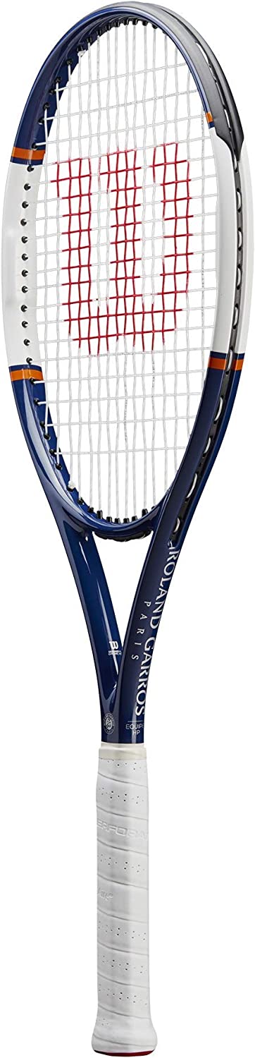 The Wilson Roland Garros Equipe HP Tennis Racket available for sale at GSM Sports.