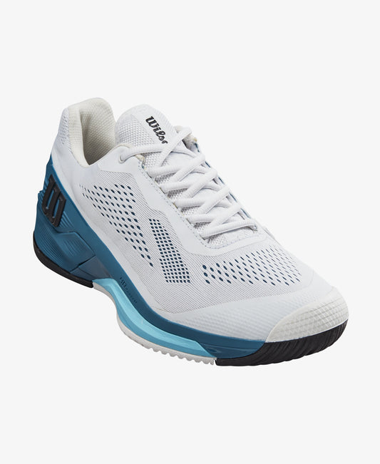 Wilson Rush Pro 4.0 Mens Tennis Shoe- White / Blue Coral / Blue Atoll