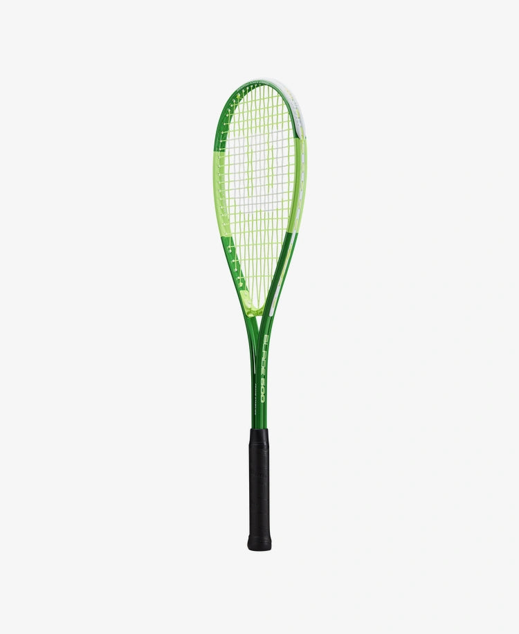 The Wilson Blade 500 Squash Racket available for sale at GSM Sports.