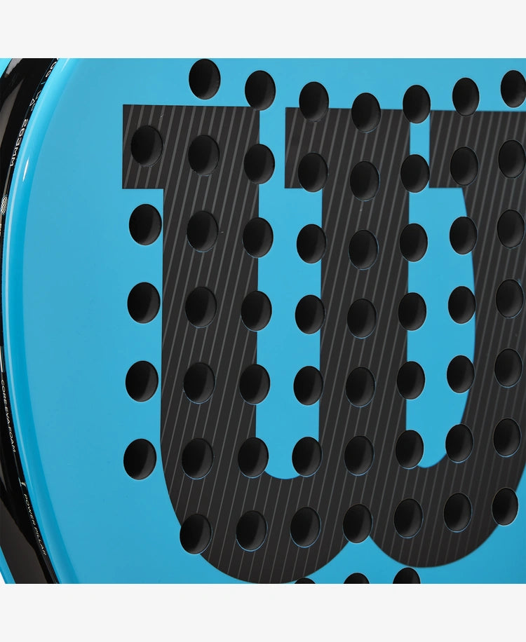 The Wilson Ultra Team V2 Padel Racket in bright blue and black colour which is available for sale at GSM Sports.