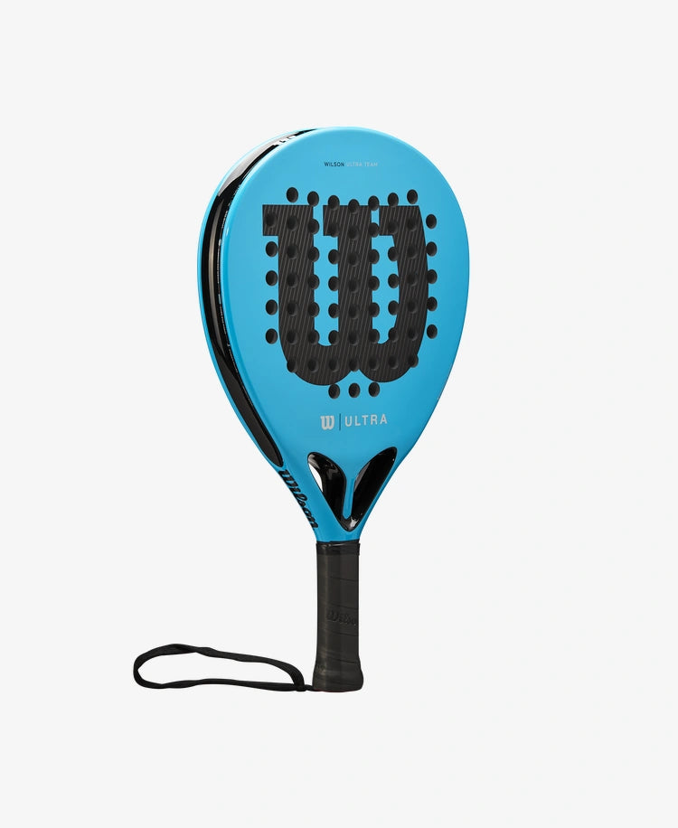 The Wilson Ultra Team V2 Padel Racket in bright blue and black colour which is available for sale at GSM Sports.