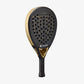      WR067221U__6432ef84d56341638e558c779f31358d 1556 × 1900px The Wilson Blade Pro V2 Padel Racket in gold colour which is available for sale at GSM Sports.