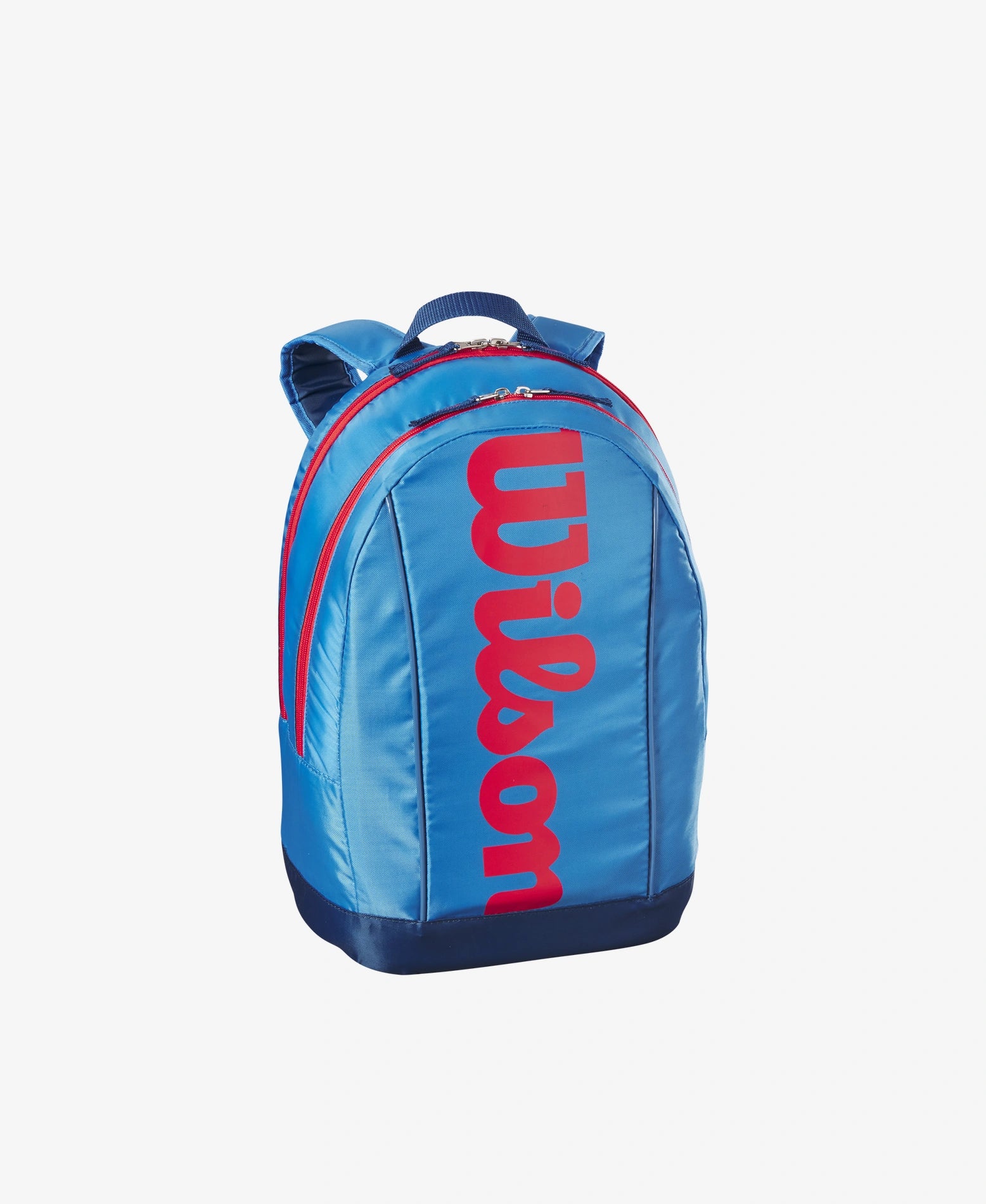 The Wilson Junior Backpack in blue and orange colour which is available for sale at GSM Sports.  