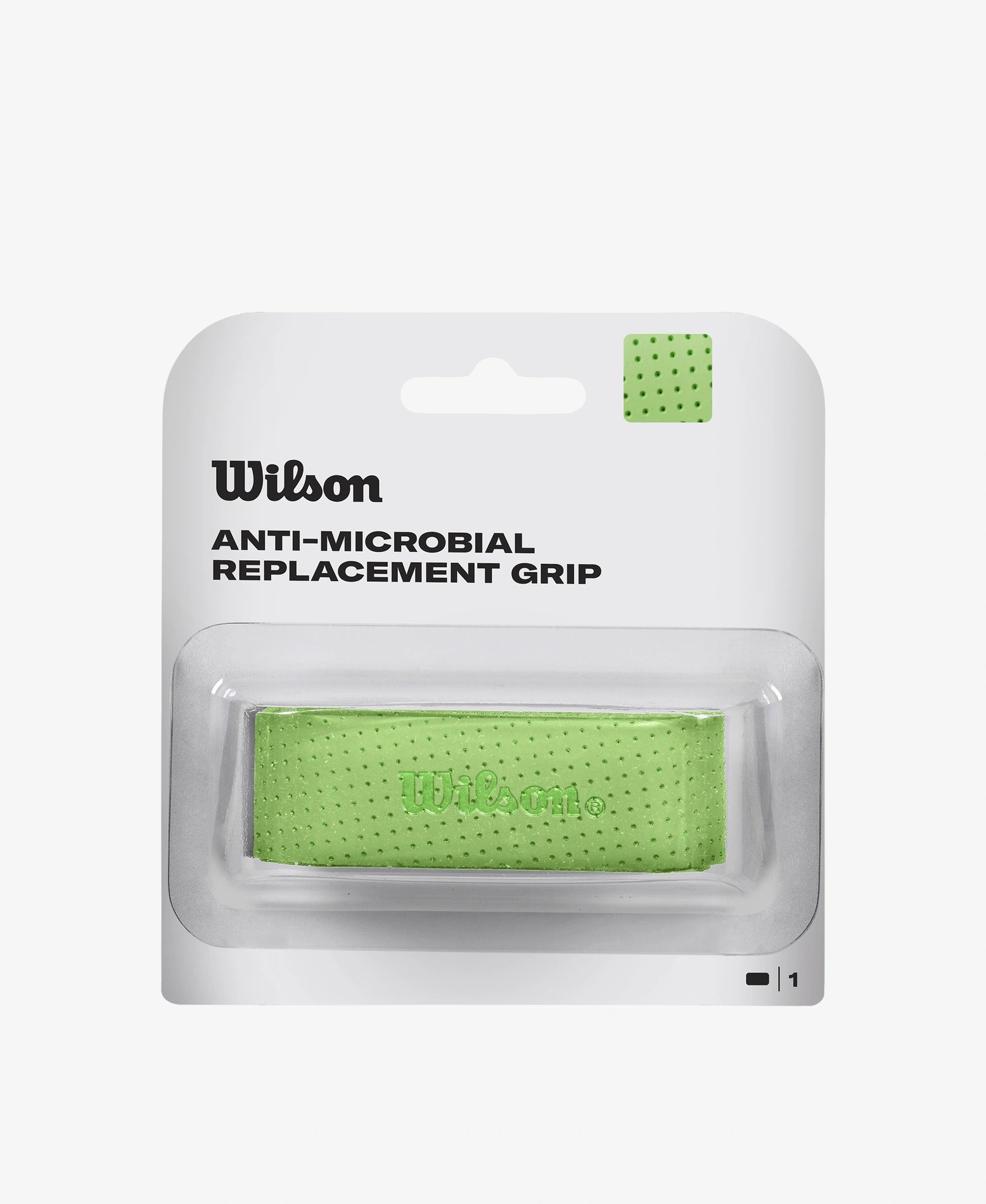 The Wilson Dual Performance Replacement Grip in green available for sale at GSM Sports.