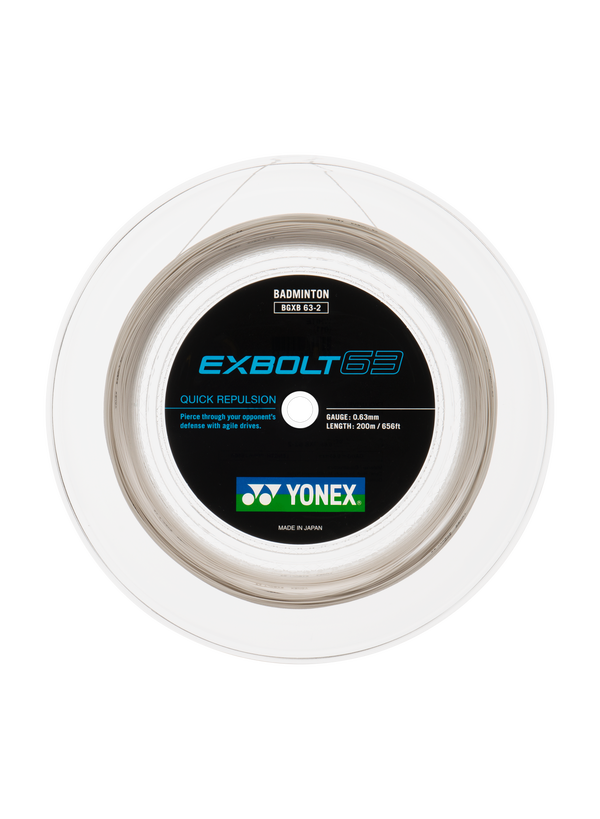 A real of Yonex Exbolt 63 Badminton String for sale at GSM Sports