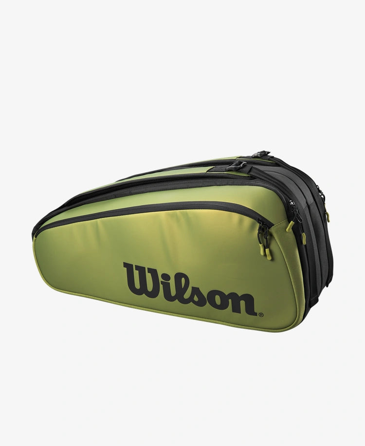 The Wilson Blade V8 Super Tour 9 Pack Racket Bag available for sale at GSM Sports.