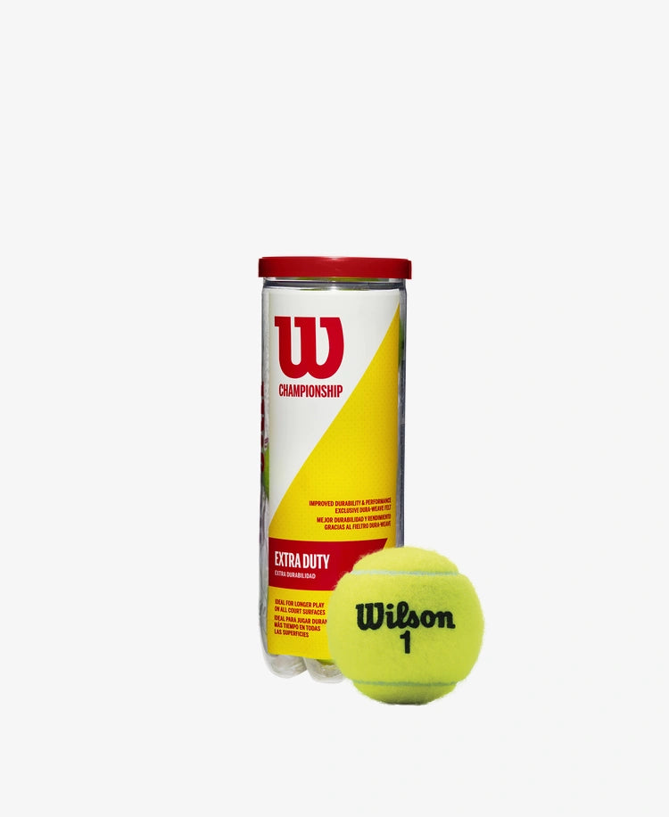 The Wilson Championship Extra Duty 3 Ball Can available for sale at GSM Sports.