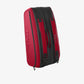 The Wilson Clash V2 Super Tour 9 Pack Racket Bag in red and black available for sale at GSM Sports.