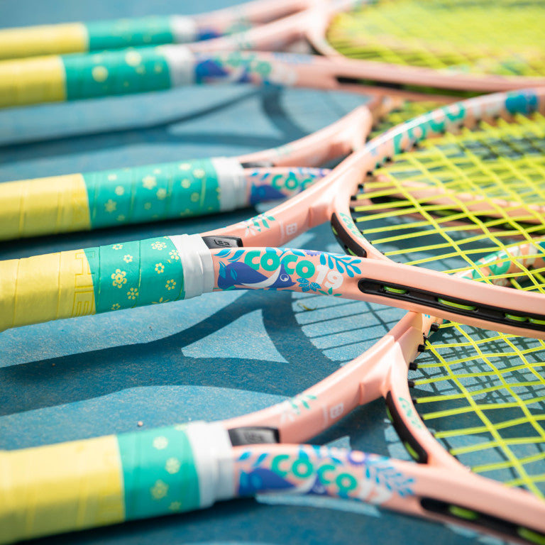 A Close up image of the Head Coco Junior Tennis Range which is for sale at GSM Sports