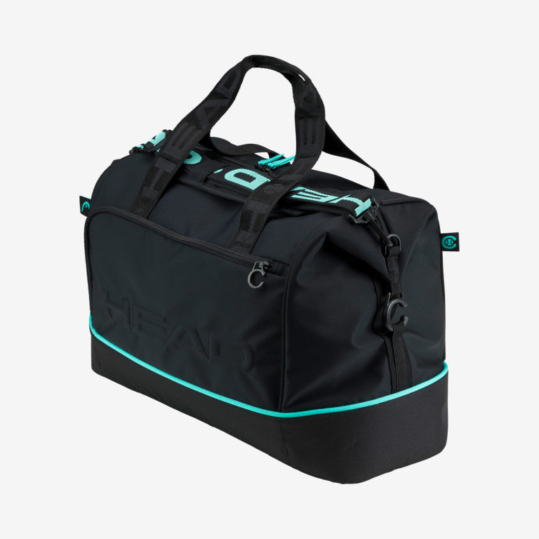 The Head Coco Court Bag in black and teal colour which is available for sale at GSM Sports.  