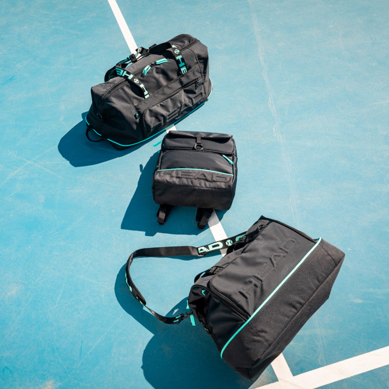 The Head Coco Court Bag in black and teal colour which is available for sale at GSM Sports.