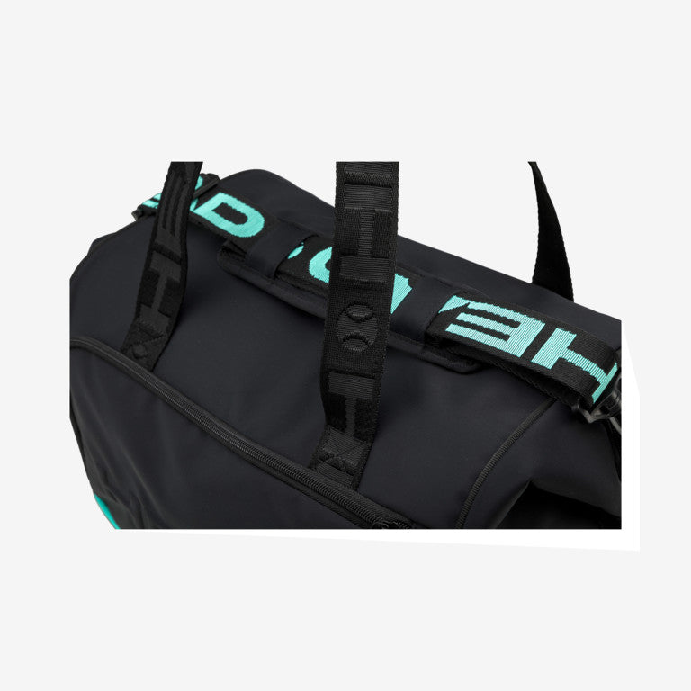 The Head Coco Court Bag in black and teal colour which is available for sale at GSM Sports.