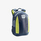 The Wilson Junior Backpack in navy and lime green available for sale at GSM Sports.