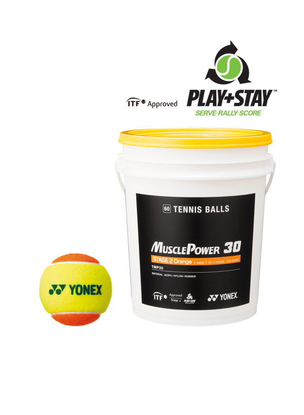Yonex Muscle Power 30 Tennis Balls in orange for sale at GSM Sports
