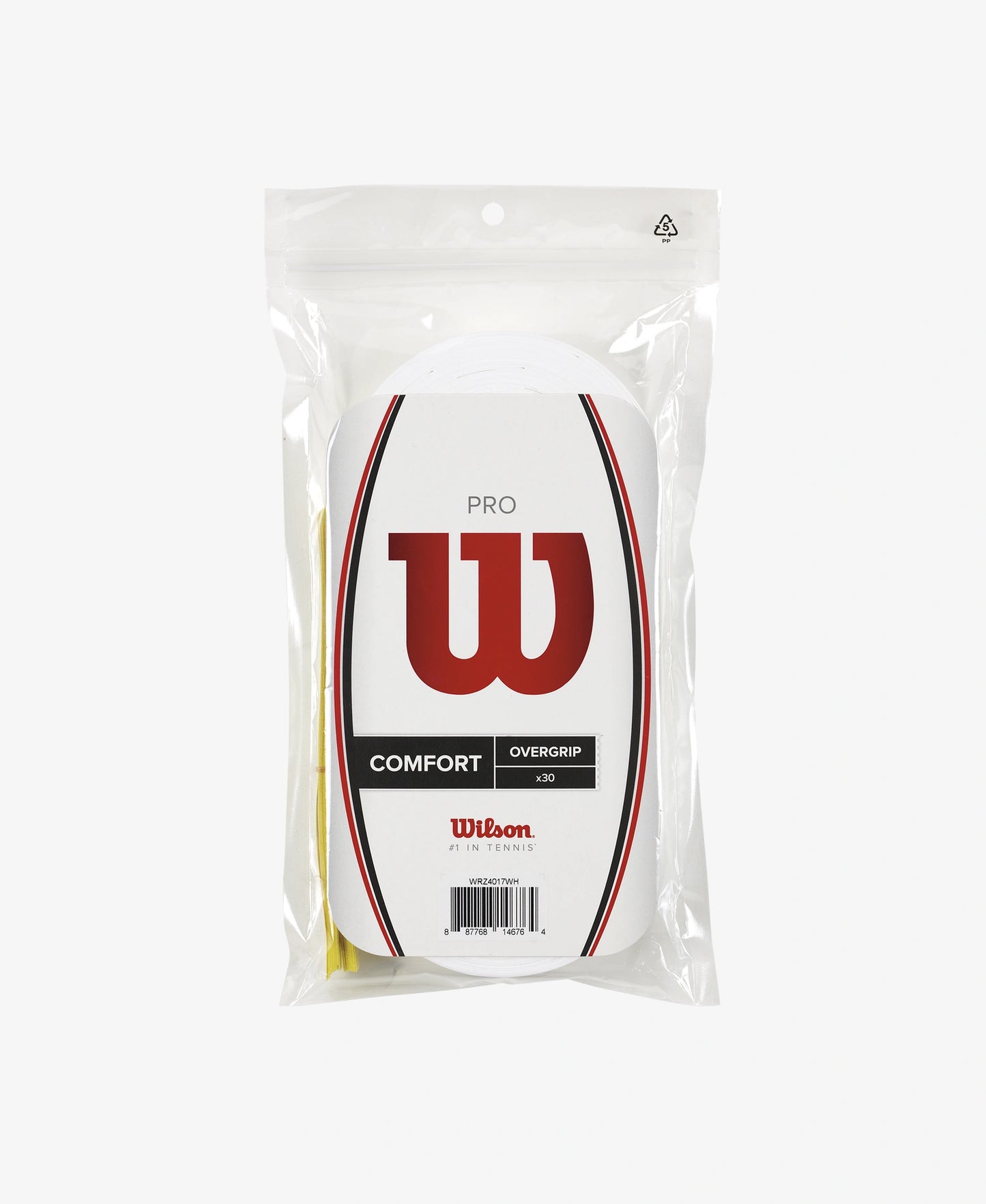 A 30 pack of Wilson Pro Overgrip in white available for sale at GSM Sports.  