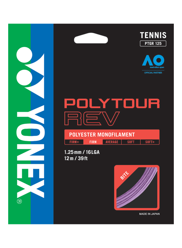 Yonex POLYTOUR REV 125 Tennis String Set in Purple for sale at GSM Sports