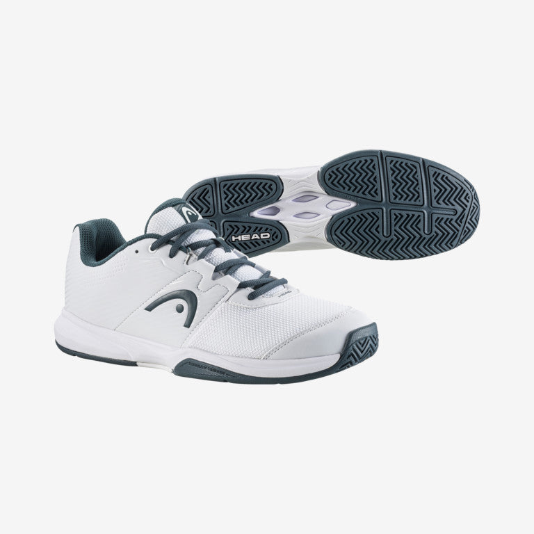 The Head Revolt Court Mens Tennis Shoes in white and dark grey colour which are available for sale at GSM Sports.