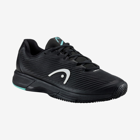 The Head Revolt Pro 4.0 Mens Clay & Padel Shoes in black and teal colour which are available for sale at GSM Sports.     