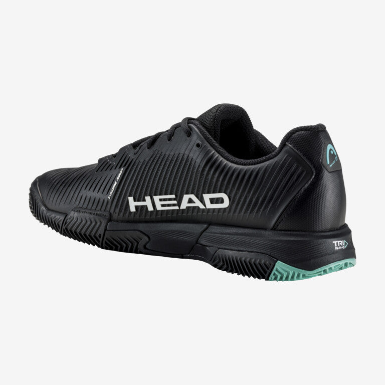 The Head Revolt Pro 4.0 Mens Clay & Padel Shoes in black and teal colour which are available for sale at GSM Sports.