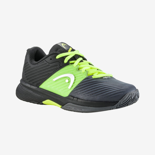 The Head Revolt Pro 4.0 Junior Tennis Shoes in black and green available for sale at GSM Sports