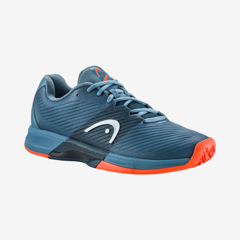 The Head Revolt Pro 4.0 Mens Tennis Shoes in blue and orange available for sale at Blue and Orange