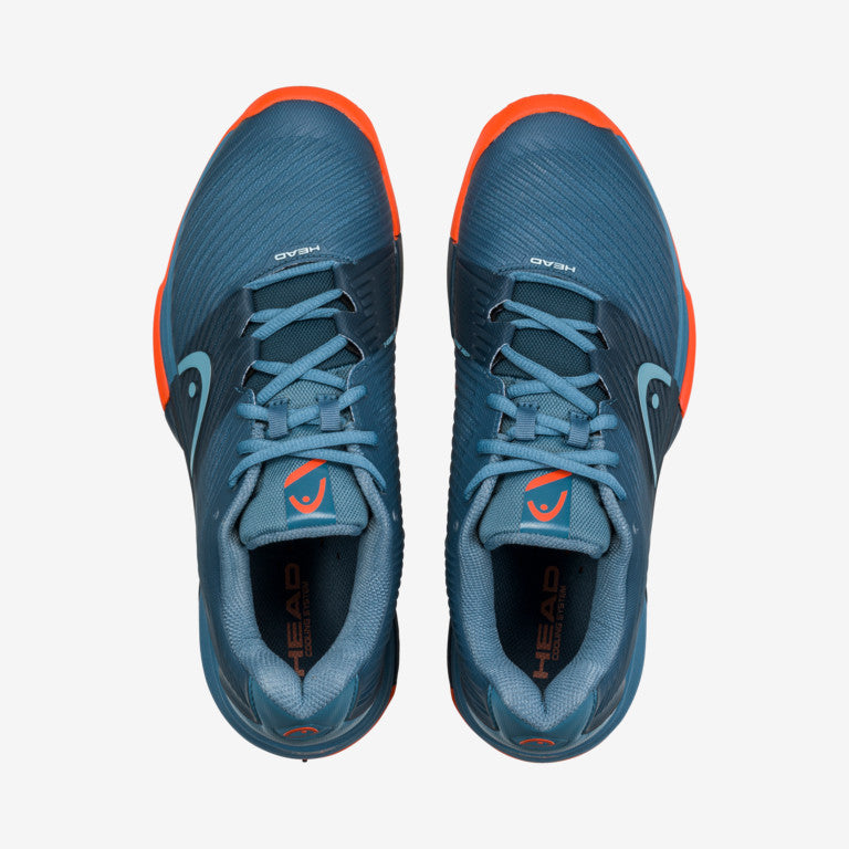 The Head Revolt Pro 4.0 Mens Tennis Shoes in blue and orange available for sale at Blue and Orange