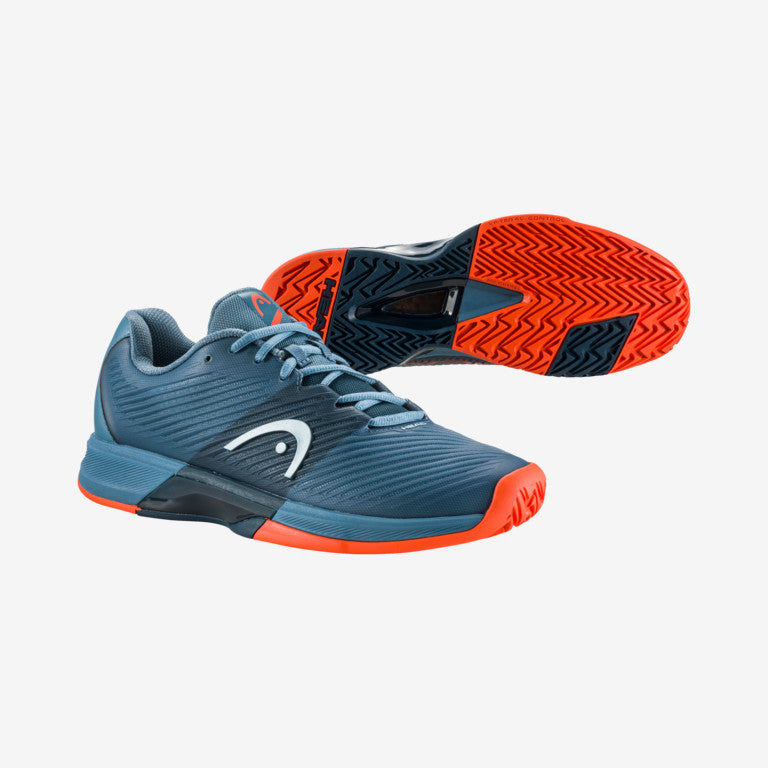 The Head Revolt Pro 4.0 Mens Tennis Shoes in blue and orange available for sale at Blue and Orange