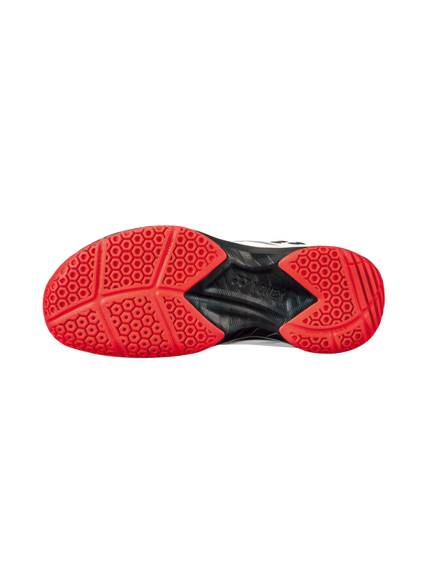 The Yonex Power Cushion 39 Wide Badminton Shoes in red and white colour which are available for sale at GSM Sports.