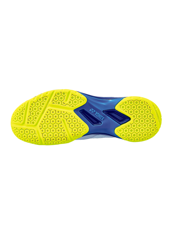 Yonex Power Cushion 50 Unisex Badminton Shoe in White Blue and Yellow for sale at GSM Sports