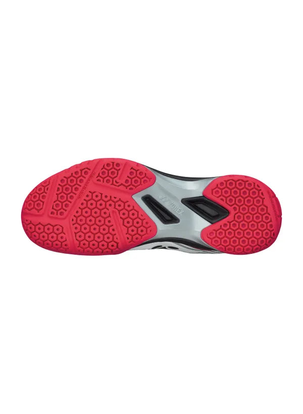 Yonex Power Cushion 65 Unisex Badminton Shoe in White Red and Black for sale at GSM Sports