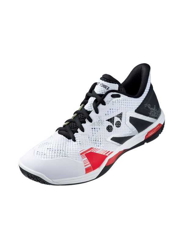 The Yonex Power Cushion Eclipision Z Wide Badminton Shoes in black and white colour which are available for sale at GSM Sports.   