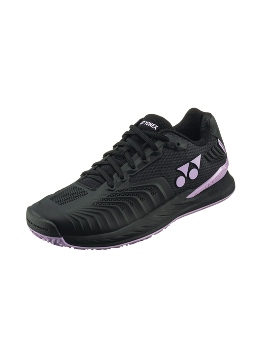 The Yonex Power Cushion Eclipsion 4 Mens Tennis Shoes in black and purple colour which are available for sale at GSM Sports.     