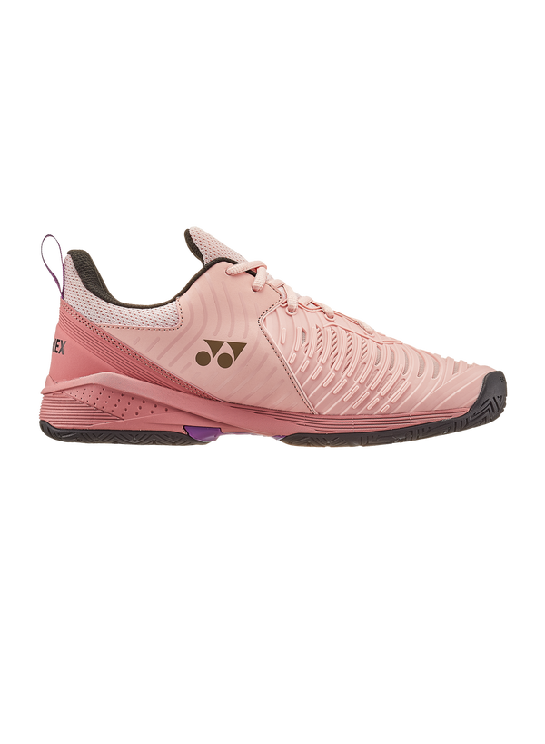 The Yonex Power Cushion Sonicage 3 Womens Tennis Shoes in pink beige colour which are available for sale at GSM Sports.