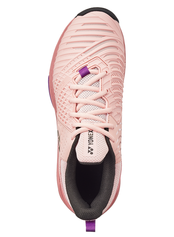 The Yonex Power Cushion Sonicage 3 Womens Tennis Shoes in pink beige colour which are available for sale at GSM Sports.